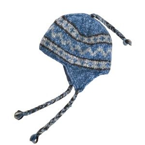 ⭐️KuSan⭐️ Himalayan Handmade Blue Grey Wool Knit Kid's Boy's Girl's Hat Beanie S